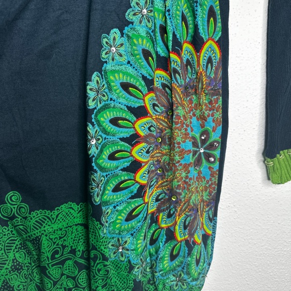 Desigual Black and Green Patterned Dress - Picture 3 of 11